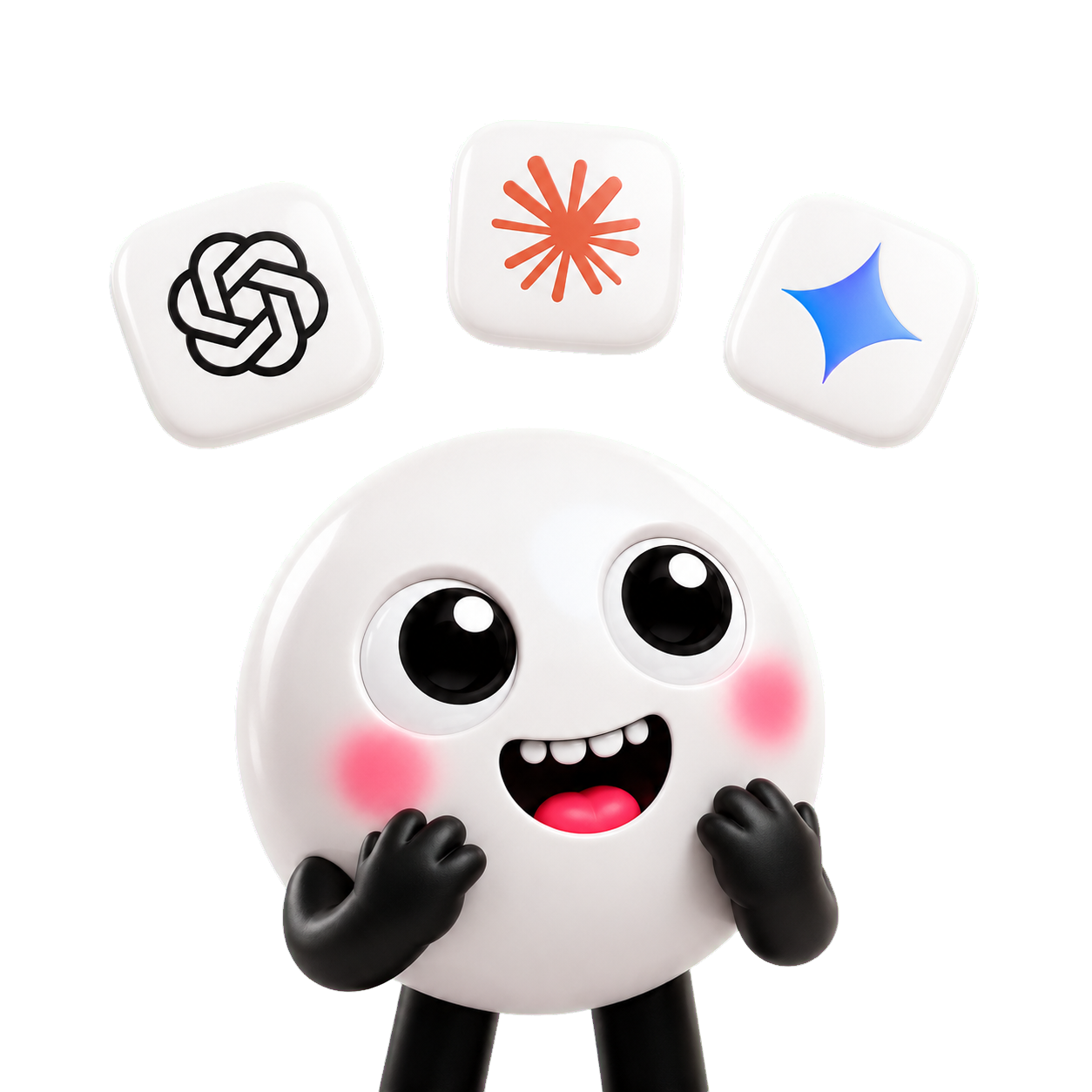 Maskot Creative Vista melihat ke arah fitur AI
